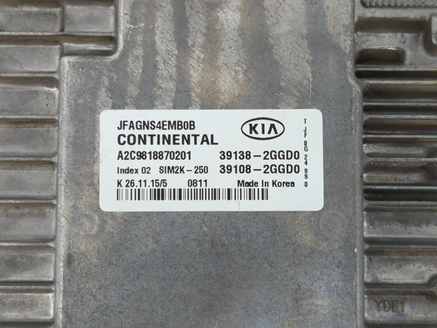 2016-2018 Kia Optima PCM Engine Control Computer ECU ECM PCU OEM P/N:39108-2GGDO Fits Fits 2016 2017 2018 OEM Used Auto Part