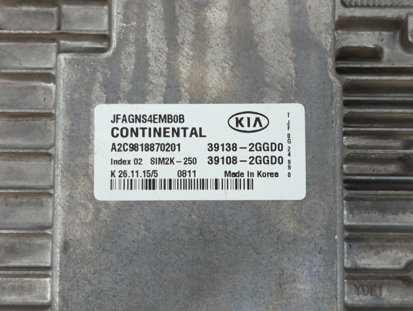 2016-2018 Kia Optima PCM Engine Control Computer ECU ECM PCU OEM P/N:39108-2GGDO Fits Fits 2016 2017 2018 OEM Used Auto Part