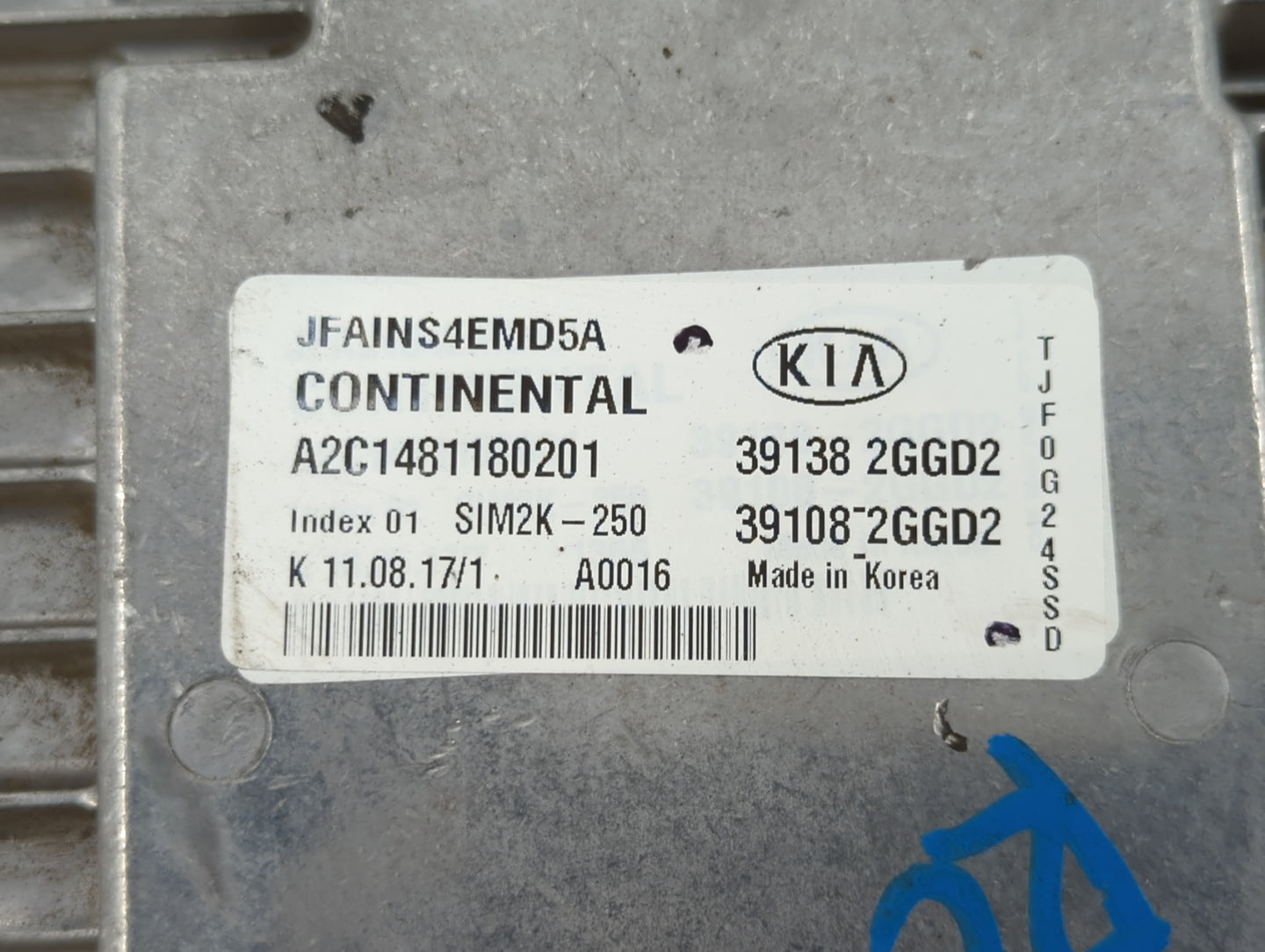 2016-2018 Kia Optima PCM Engine Control Computer ECU ECM PCU OEM P/N:39108-2GGD2 39138-2GGC0 Fits Fits 2016 2017 2018 OEM Us