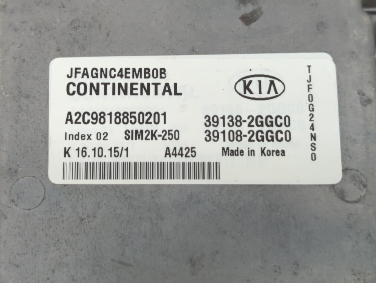 2016-2018 Kia Optima PCM Engine Control Computer ECU ECM PCU OEM P/N:39138-2GGC0 39108-2GGDO Fits Fits 2016 2017 2018 OEM Us
