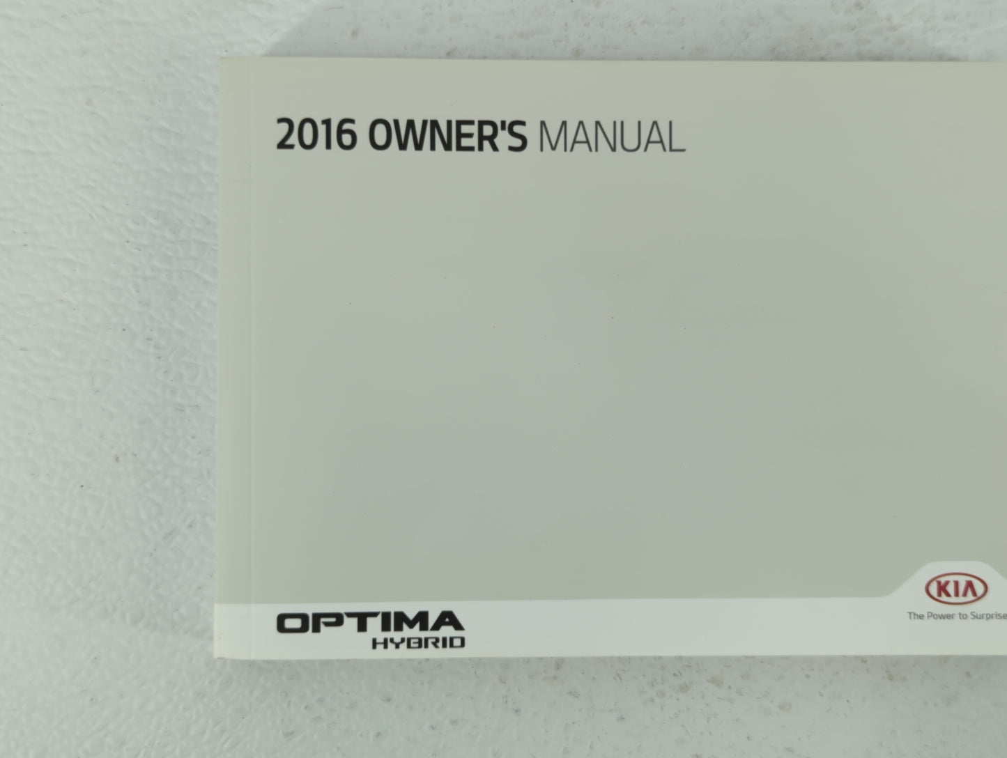 2016 Kia Optima Owners Manual Book Guide OEM Used Auto Parts - Oemusedautoparts1.com