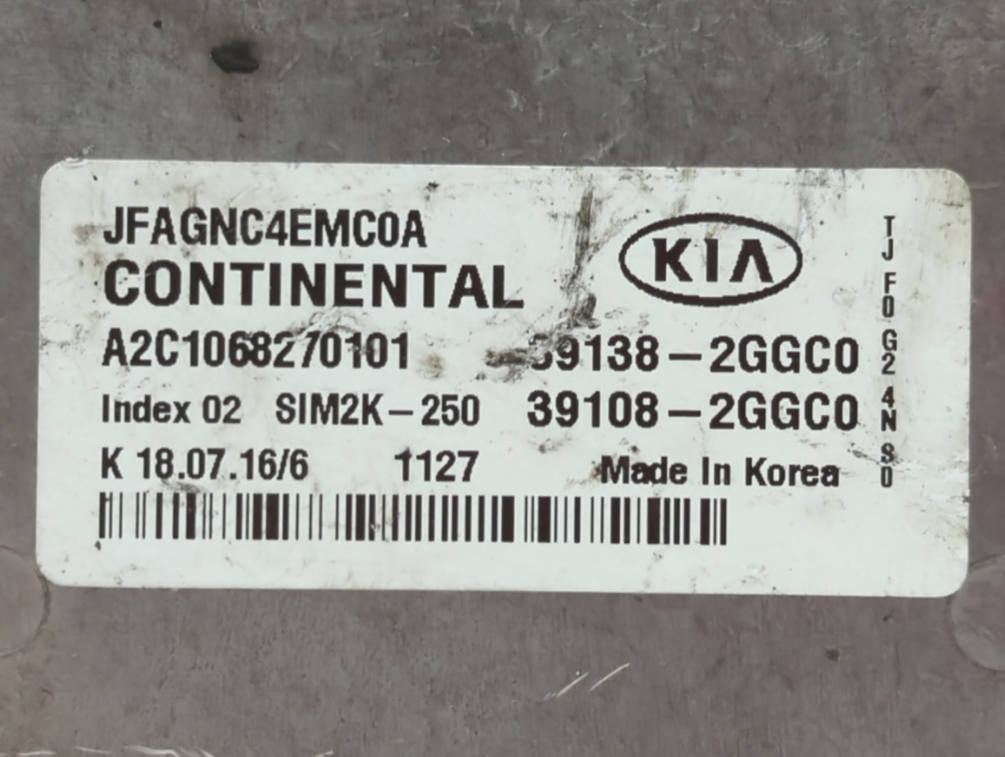 2016-2018 Kia Optima PCM Engine Control Computer ECU ECM PCU OEM P/N:39108-2GGC0 39138-2GGC0 Fits Fits 2016 2017 2018 OEM Us
