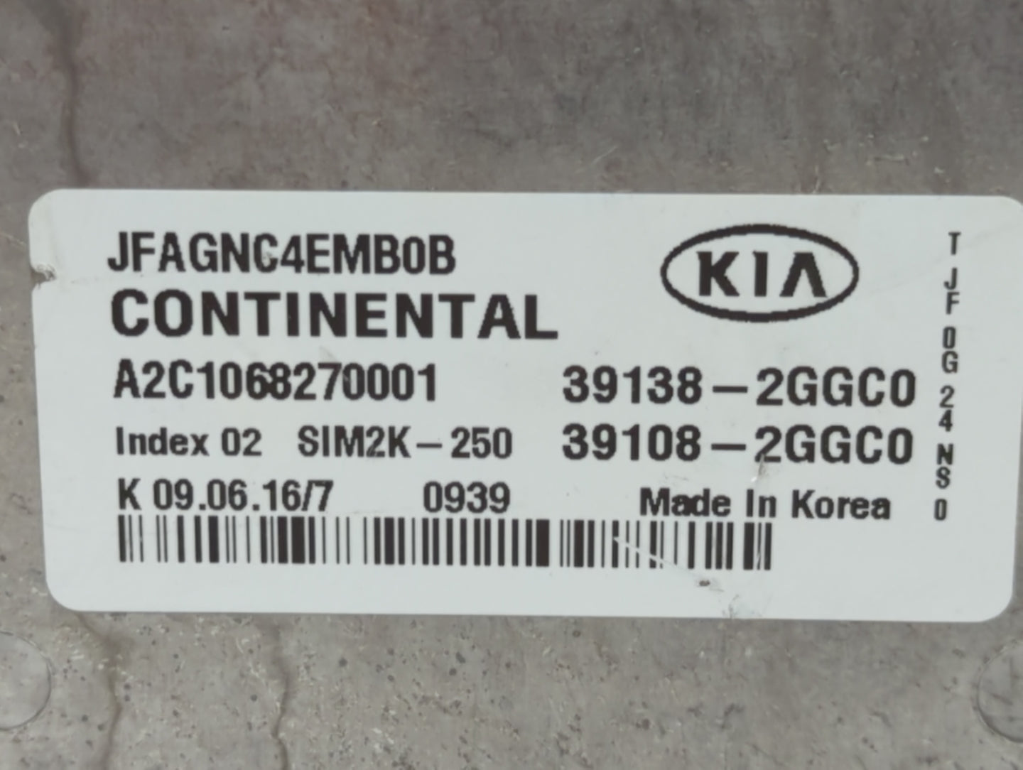 2016-2018 Kia Optima PCM Engine Control Computer ECU ECM PCU OEM P/N:39108-2GGC0 39138-2GGC0 Fits Fits 2016 2017 2018 OEM Us