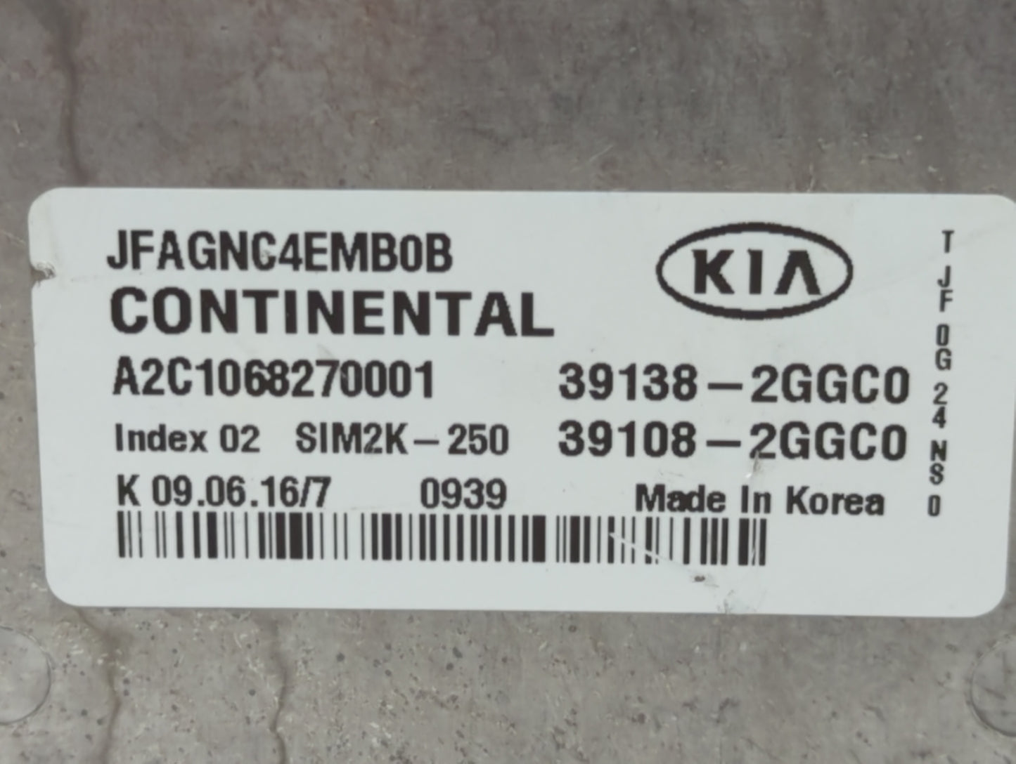 2016-2018 Kia Optima PCM Engine Control Computer ECU ECM PCU OEM P/N:39108-2GGC0 39138-2GGC0 Fits Fits 2016 2017 2018 OEM Us