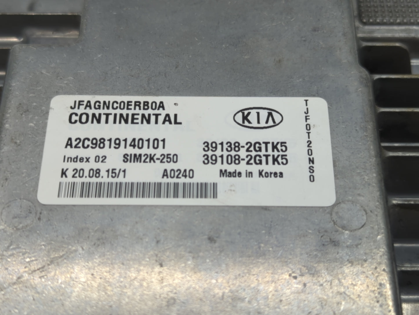 2016-2018 Kia Optima PCM Engine Control Computer ECU ECM PCU OEM P/N:39138-2GTK7 39108-2GTK7, 39138-2GTK5 Fits Fits 2016 201