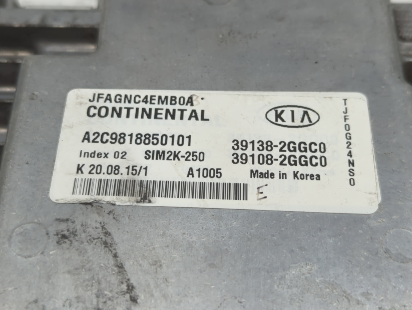 2016-2018 Kia Optima PCM Engine Control Computer ECU ECM PCU OEM P/N:39108-2GGC2 39138-2GGC2, 39108-2GGC0 Fits Fits 2016 201