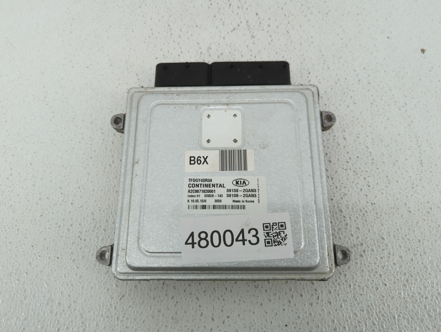 2015-2016 Kia Optima PCM Engine Control Computer ECU ECM PCU OEM P/N:39138-2GAN3 Fits Fits 2015 2016 OEM Used Auto Parts - O