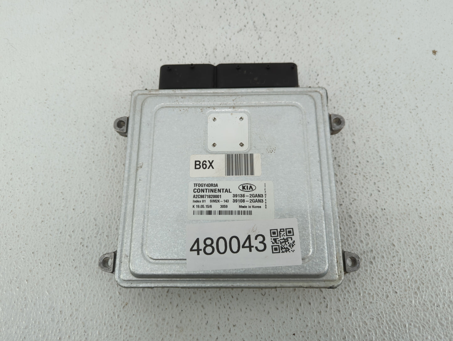 2015-2016 Kia Optima PCM Engine Control Computer ECU ECM PCU OEM P/N:39138-2GAN3 Fits Fits 2015 2016 OEM Used Auto Parts - O