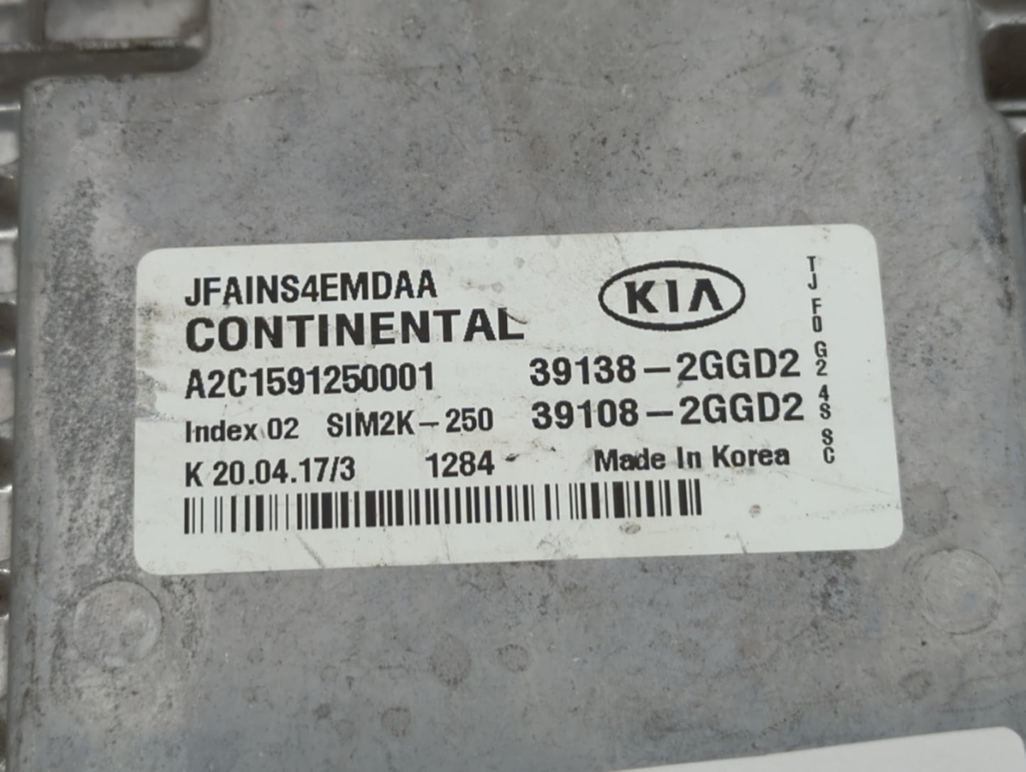 2016-2018 Kia Optima PCM Engine Control Computer ECU ECM PCU OEM P/N:39108-2GGD2 39138-2GDD2, 39138-2GGD0 Fits Fits 2016 201