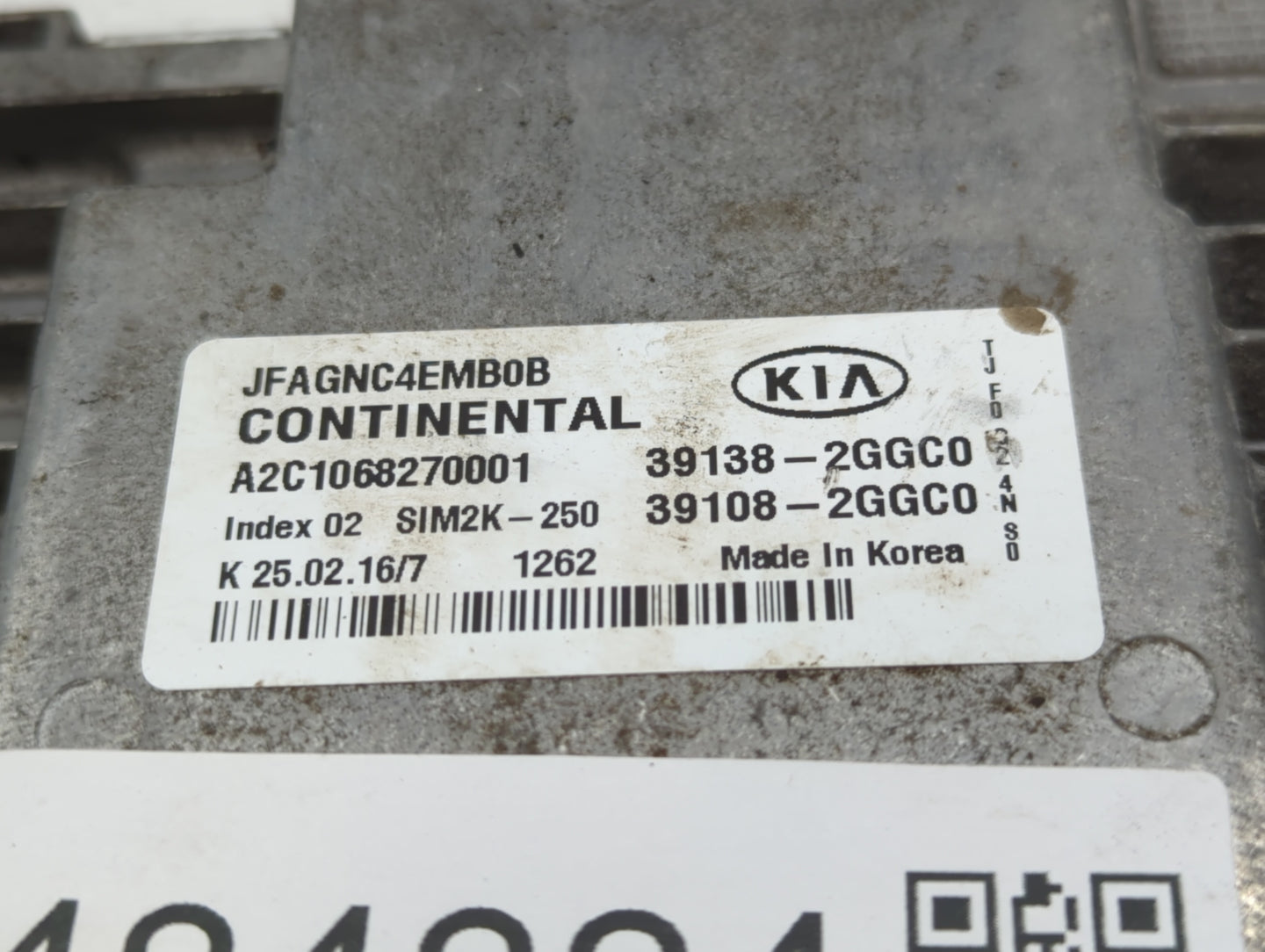2016-2018 Kia Optima PCM Engine Control Computer ECU ECM PCU OEM P/N:39138-2GGC0 39108-2GGC0, 39108-2GGD2 Fits Fits 2016 201