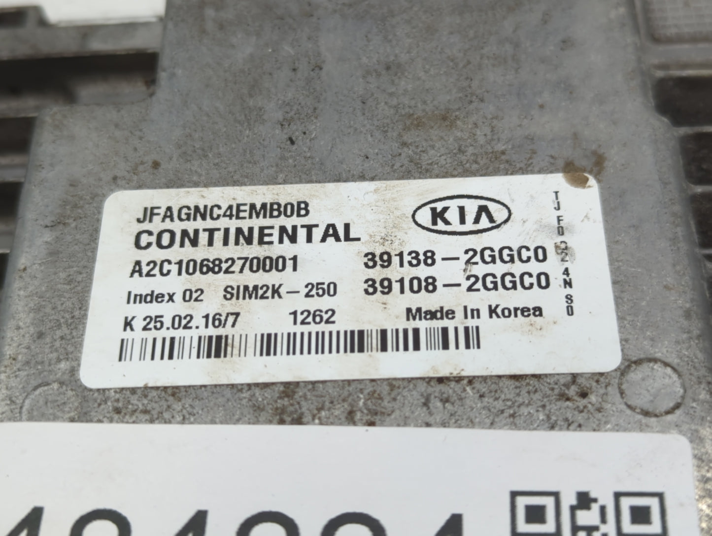 2016-2018 Kia Optima PCM Engine Control Computer ECU ECM PCU OEM P/N:39138-2GGC0 39108-2GGC0, 39108-2GGD2 Fits Fits 2016 201