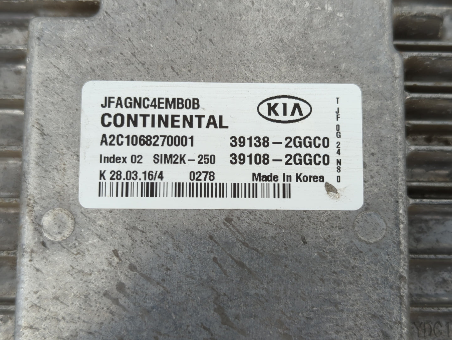 2016-2018 Kia Optima PCM Engine Control Computer ECU ECM PCU OEM P/N:39138-2GGC0 39108-2GGC0, 39108-2GGD2 Fits Fits 2016 201