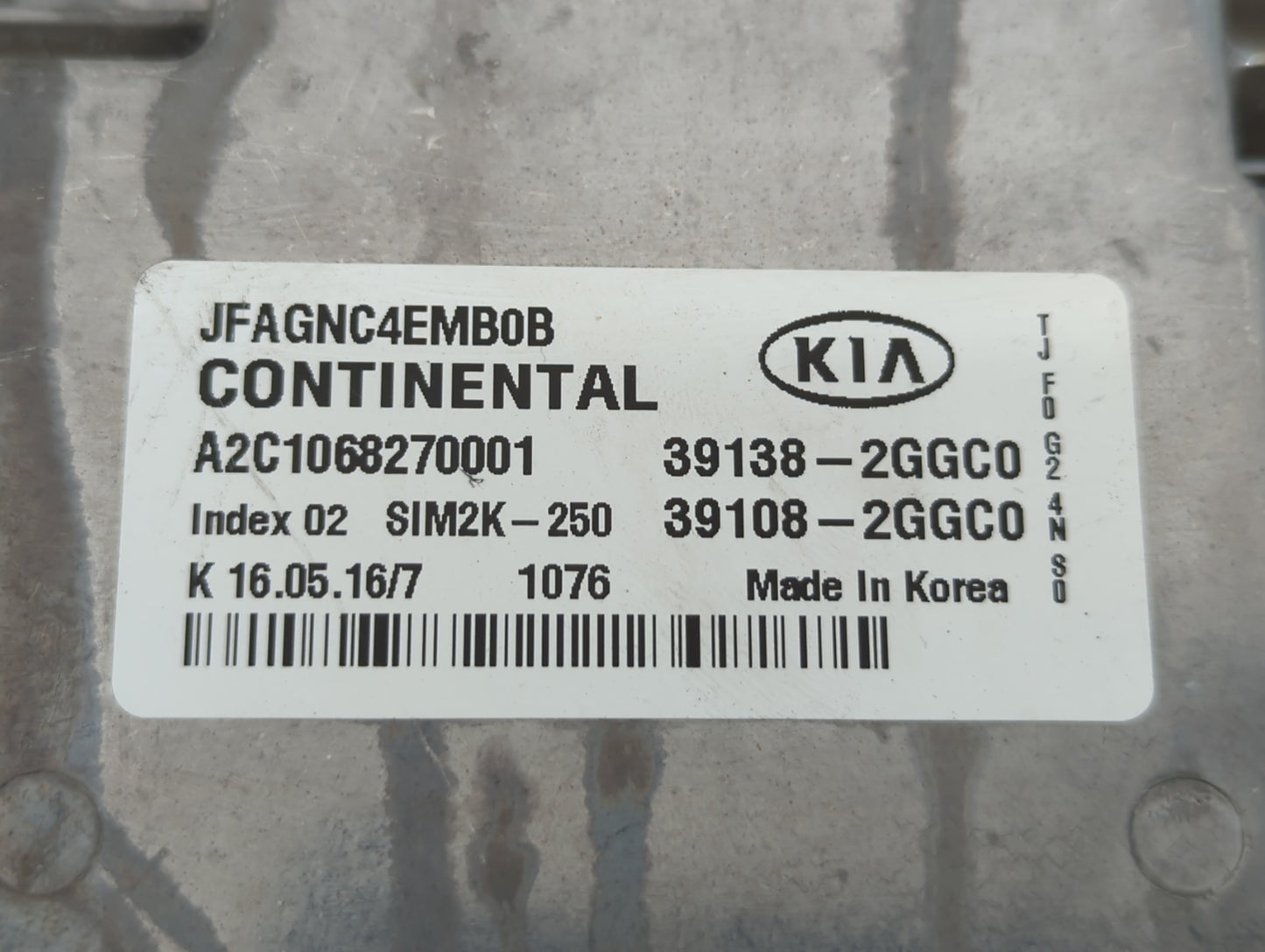 2016-2018 Kia Optima PCM Engine Control Computer ECU ECM PCU OEM P/N:39138-2GGC0 Fits Fits 2016 2017 2018 OEM Used Auto Part
