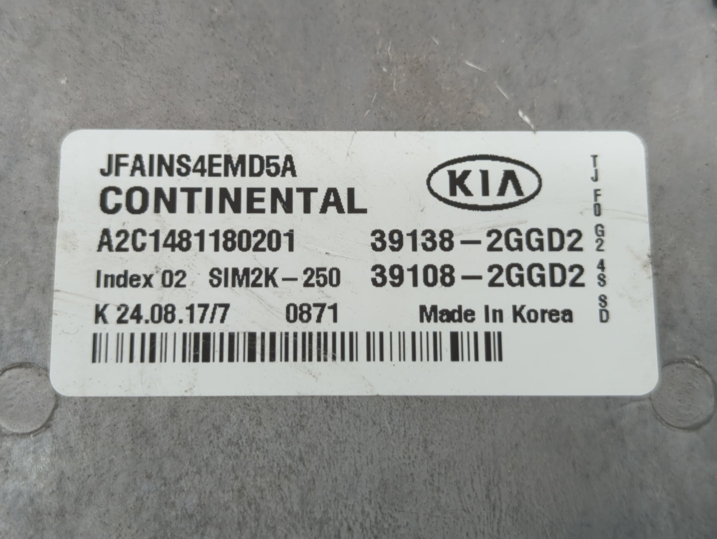 2016-2018 Kia Optima PCM Engine Control Computer ECU ECM PCU OEM P/N:39108-2GGD2 39138-2GGD2, 39138-2GGC0 Fits Fits 2016 201