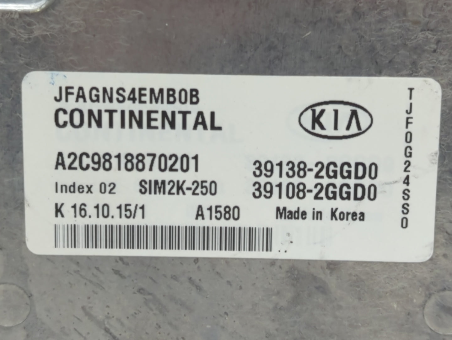 2016-2018 Kia Optima PCM Engine Control Computer ECU ECM PCU OEM P/N:39108-2GGD0 39138-2GGD0 Fits Fits 2016 2017 2018 OEM Us