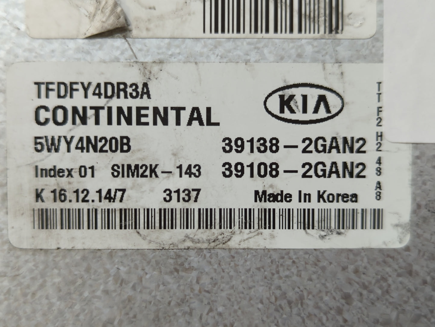 2015-2016 Kia Optima PCM Engine Control Computer ECU ECM PCU OEM P/N:39138-2GAN2 39108-2GAN2, 39108-2GAN3 Fits Fits 2015 201