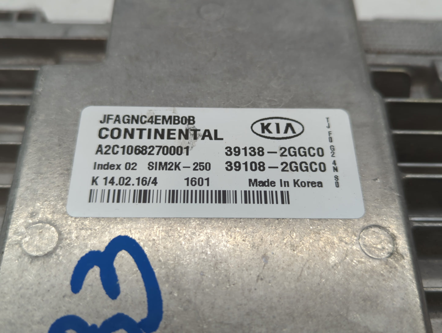 2016-2018 Kia Optima PCM Engine Control Computer ECU ECM PCU OEM P/N:39108-2GGC0 39138-2GGC0, 39108-2GGD0 Fits Fits 2016 201