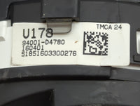 2016-2018 Kia Optima Instrument Cluster Speedometer Gauges P/N:94001-D4780 Fits Fits 2016 2017 2018 OEM Used Auto Parts - Oe