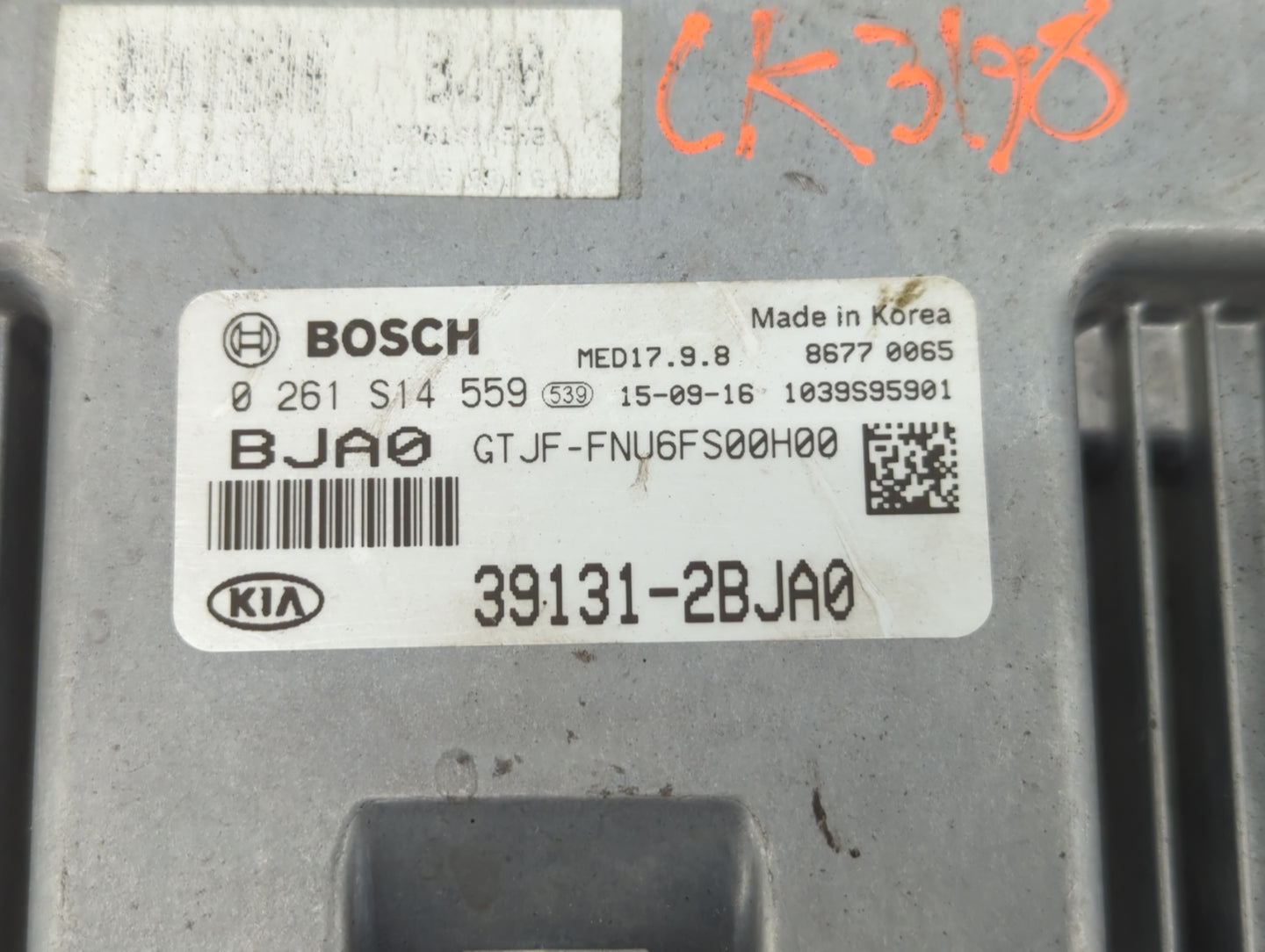 2016-2018 Kia Optima PCM Engine Control Computer ECU ECM PCU OEM P/N:39131-2BJA0 Fits Fits 2016 2017 2018 OEM Used Auto Part