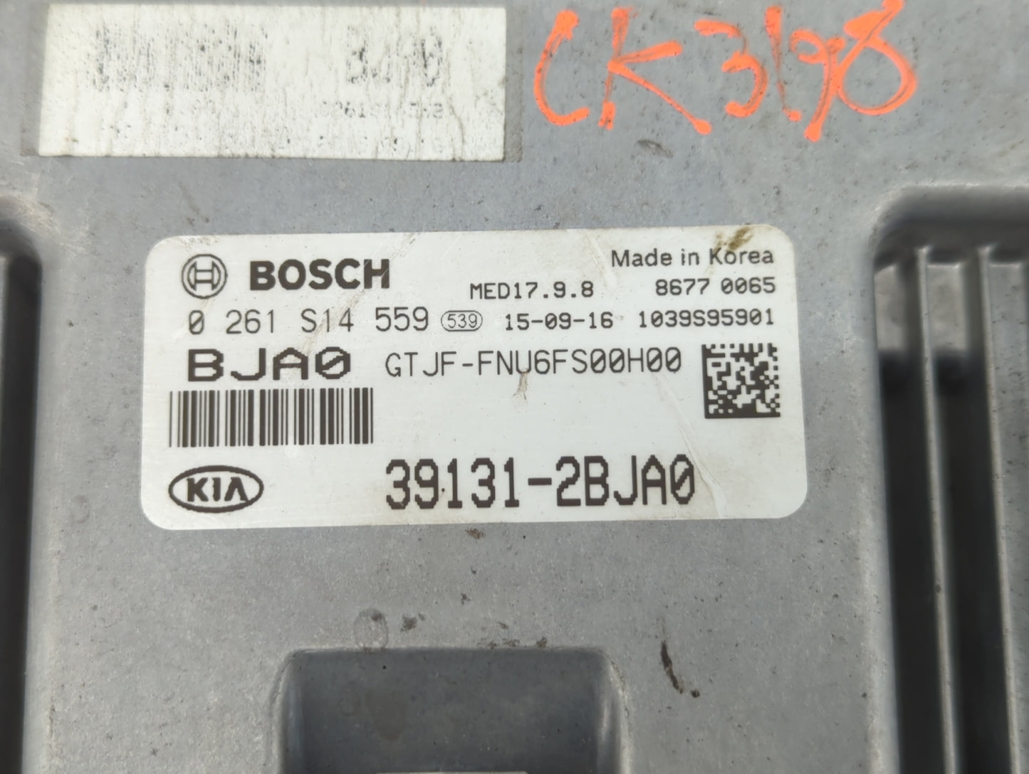 2016-2018 Kia Optima PCM Engine Control Computer ECU ECM PCU OEM P/N:39131-2BJA0 Fits Fits 2016 2017 2018 OEM Used Auto Part