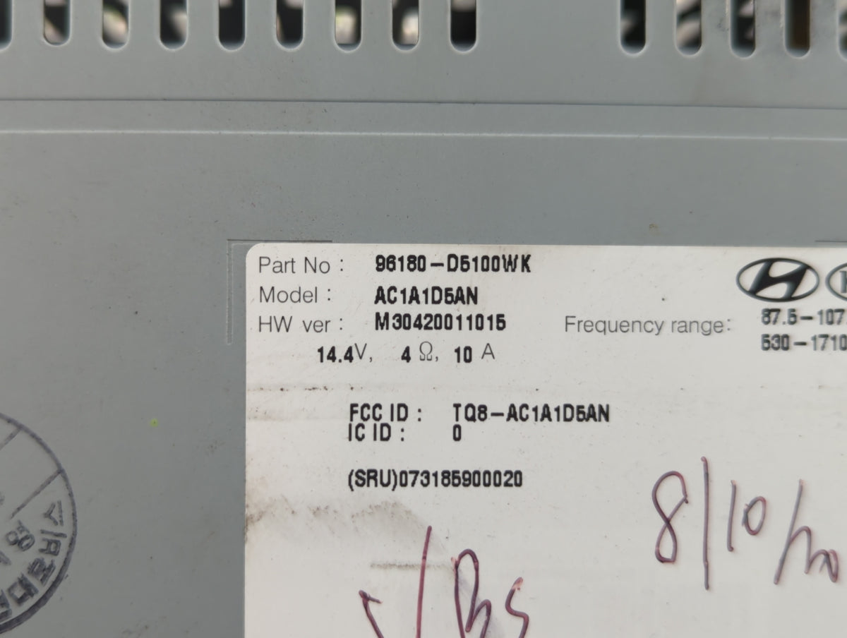 2016-2018 Kia Optima Am Fm Cd Player Radio Receiver 559437 - Oemusedautoparts1.com