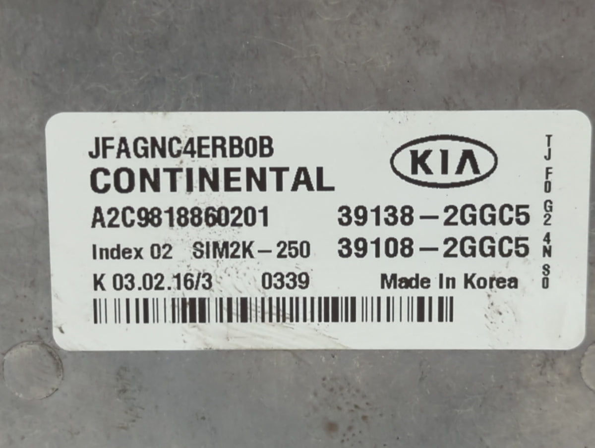 2016-2018 Kia Optima PCM Engine Control Computer ECU ECM PCU OEM P/N:39138-2GGC5 39108-2GGC0, 39138-2GGC0 Fits 2016 2017 201
