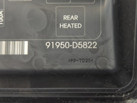 2016-2019 Kia Optima Fusebox Fuse Box Panel Relay Module P/N:91950-D5822 91950-D5841 Fits Fits 2016 2017 2018 2019 OEM Used 