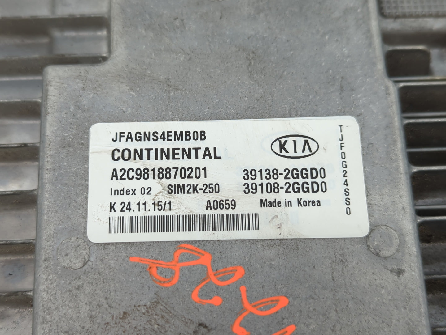 2016-2018 Kia Optima PCM Engine Control Computer ECU ECM PCU OEM P/N:39108-2GGD0 39138-2GFD0 Fits Fits 2016 2017 2018 OEM Us