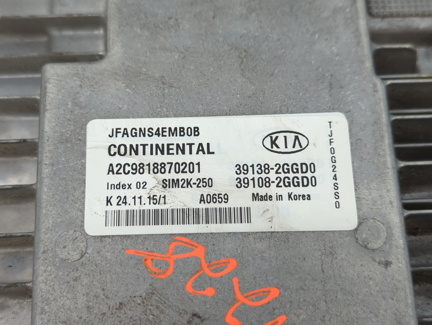 2016-2018 Kia Optima PCM Engine Control Computer ECU ECM PCU OEM P/N:39108-2GGD0 39138-2GFD0 Fits Fits 2016 2017 2018 OEM Us