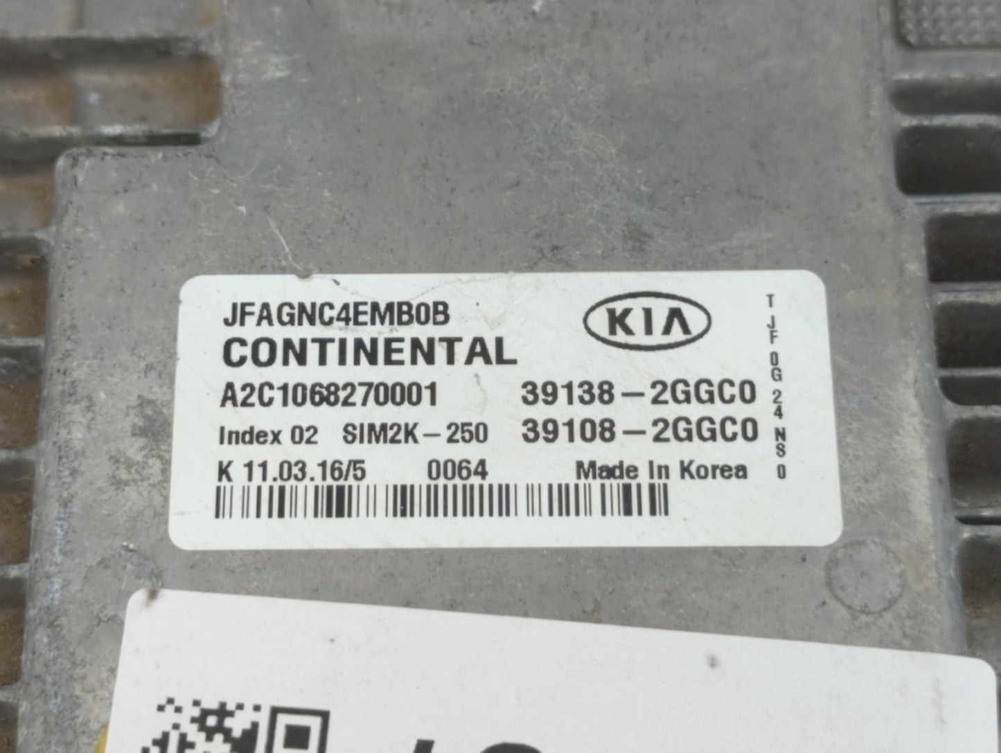 2016-2018 Kia Optima PCM Engine Control Computer ECU ECM PCU OEM P/N:39108-2GGC0 39138-2GGC0 Fits Fits 2016 2017 2018 OEM Us