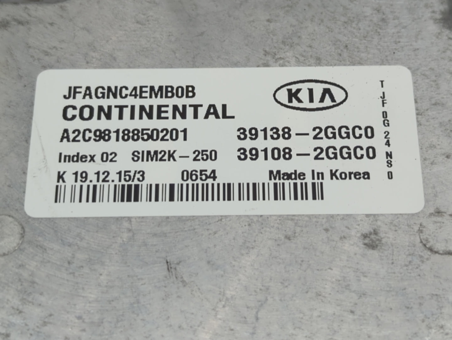 2016-2018 Kia Optima PCM Engine Control Computer ECU ECM PCU OEM P/N:39138-2GGC0 39108-2GGC0 Fits Fits 2016 2017 2018 OEM Us