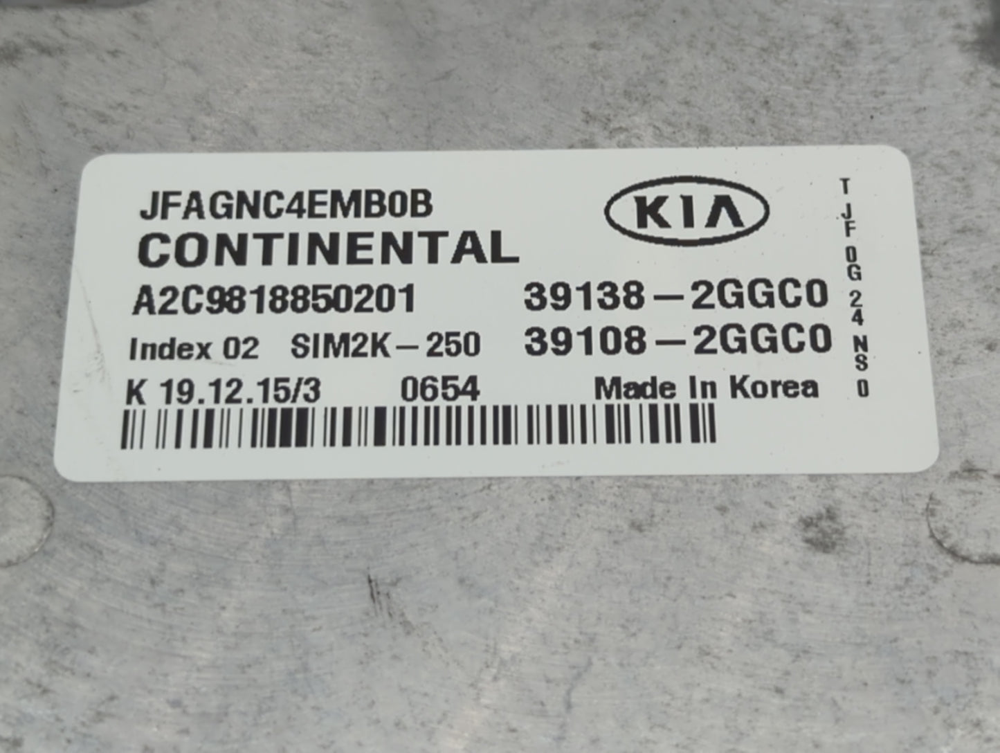 2016-2018 Kia Optima PCM Engine Control Computer ECU ECM PCU OEM P/N:39138-2GGC0 39108-2GGC0 Fits Fits 2016 2017 2018 OEM Us