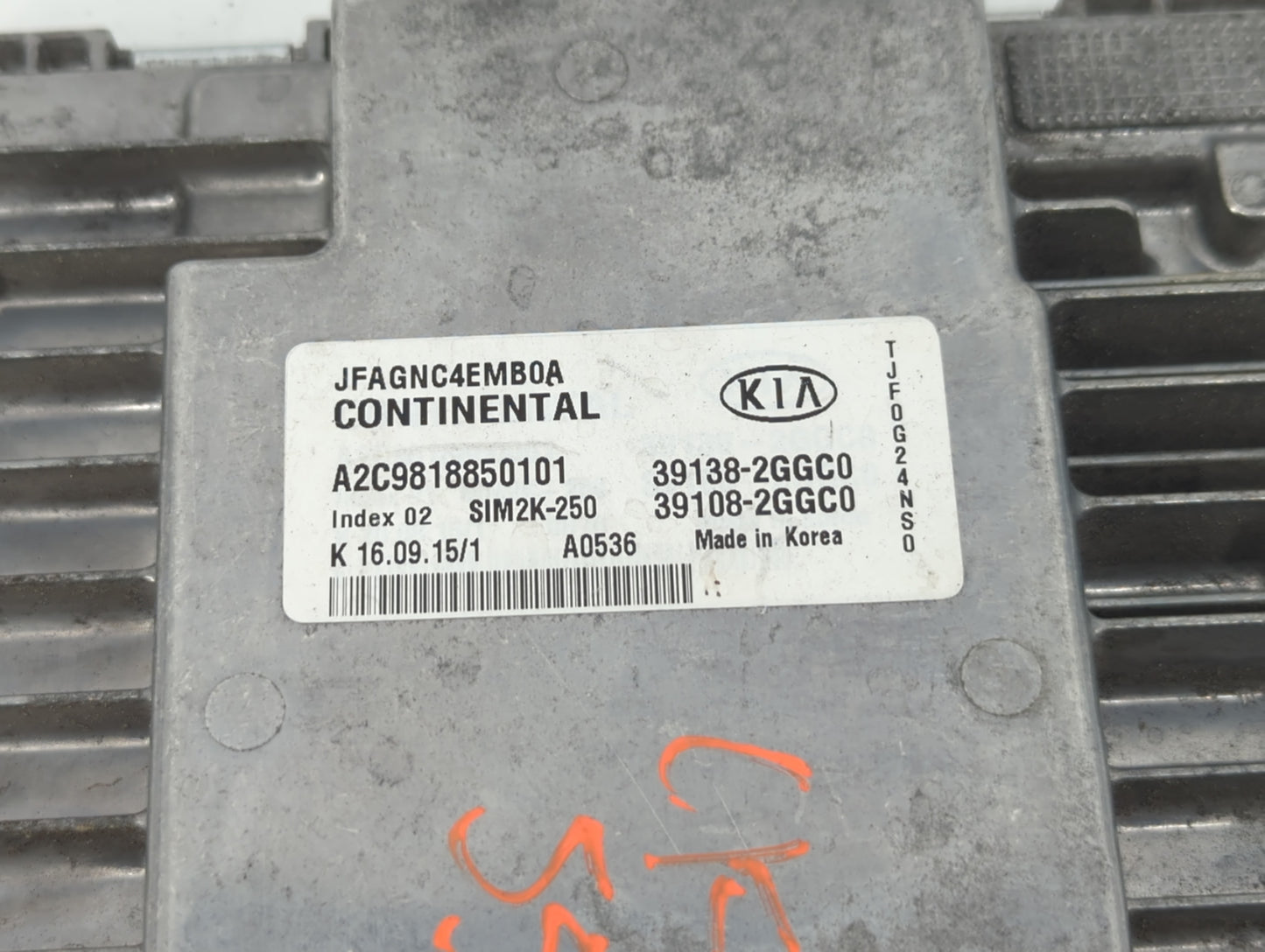 2016-2018 Kia Optima PCM Engine Control Computer ECU ECM PCU OEM P/N:39138-2GGC0 Fits Fits 2016 2017 2018 OEM Used Auto Part
