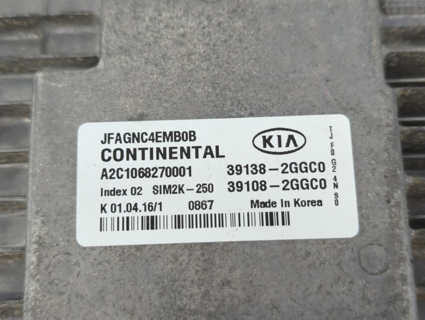 2016-2018 Kia Optima PCM Engine Control Computer ECU ECM PCU OEM P/N:39108-2GGC0 39138-2GGC0 Fits Fits 2016 2017 2018 OEM Us