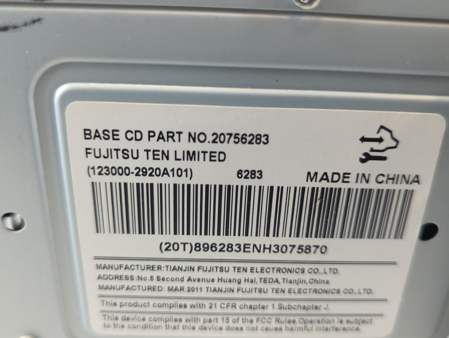 2016-2018 Kia Optima Radio AM FM Cd Player Receiver Replacement P/N:20756283 Fits Fits 2016 2017 2018 OEM Used Auto Parts - 