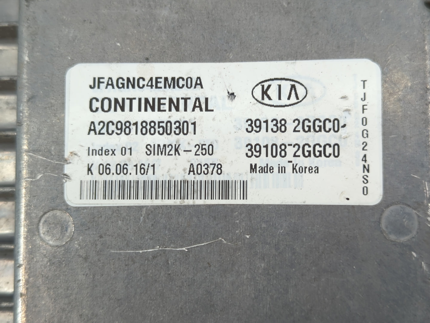 2016-2018 Kia Optima PCM Engine Control Computer ECU ECM PCU OEM P/N:39108-2GGC0 39138 2GGC0 Fits Fits 2016 2017 2018 OEM Us