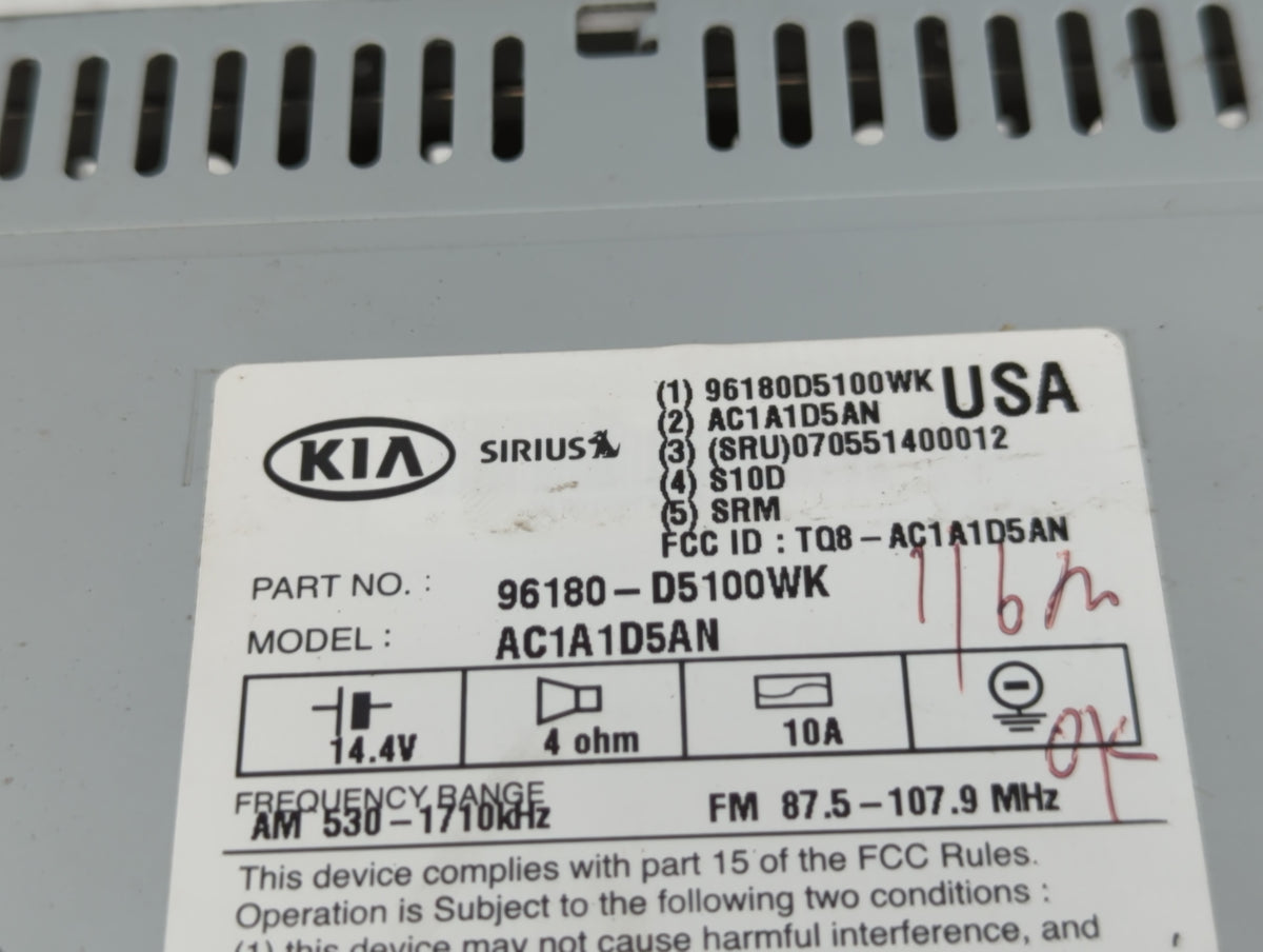 2016-2018 Kia Optima Am Fm Cd Player Radio Receiver 720096 - Oemusedautoparts1.com