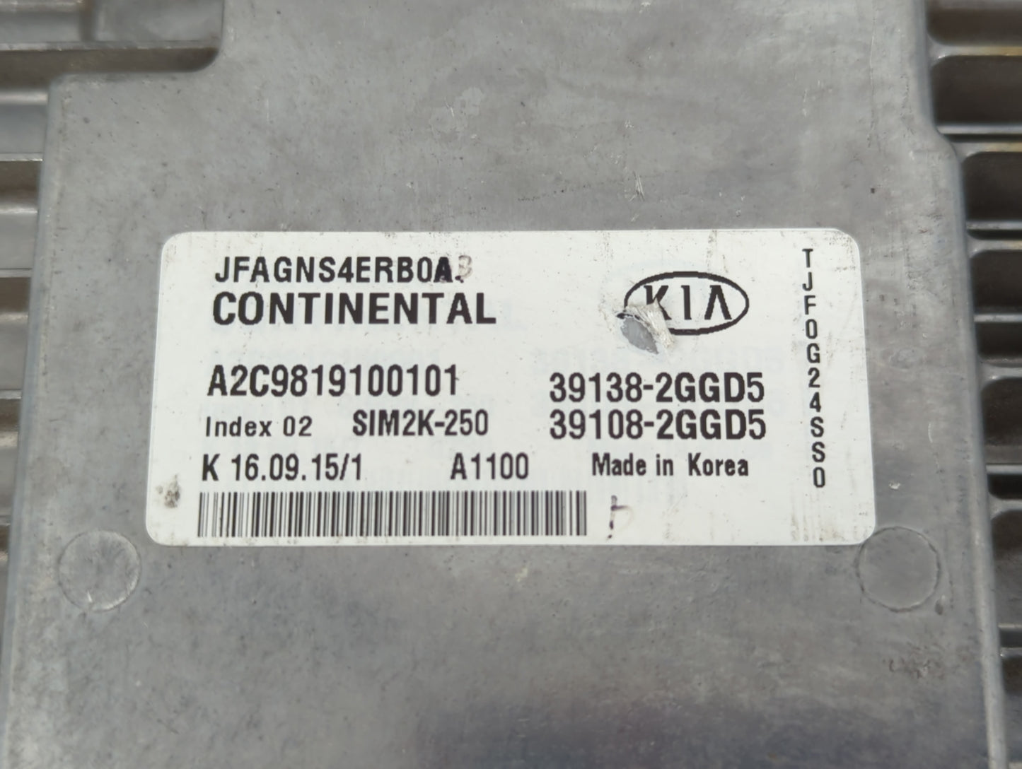 2016-2018 Kia Optima PCM Engine Control Computer ECU ECM PCU OEM P/N:391382GGD5 39108-2GGD5 Fits Fits 2016 2017 2018 OEM Use