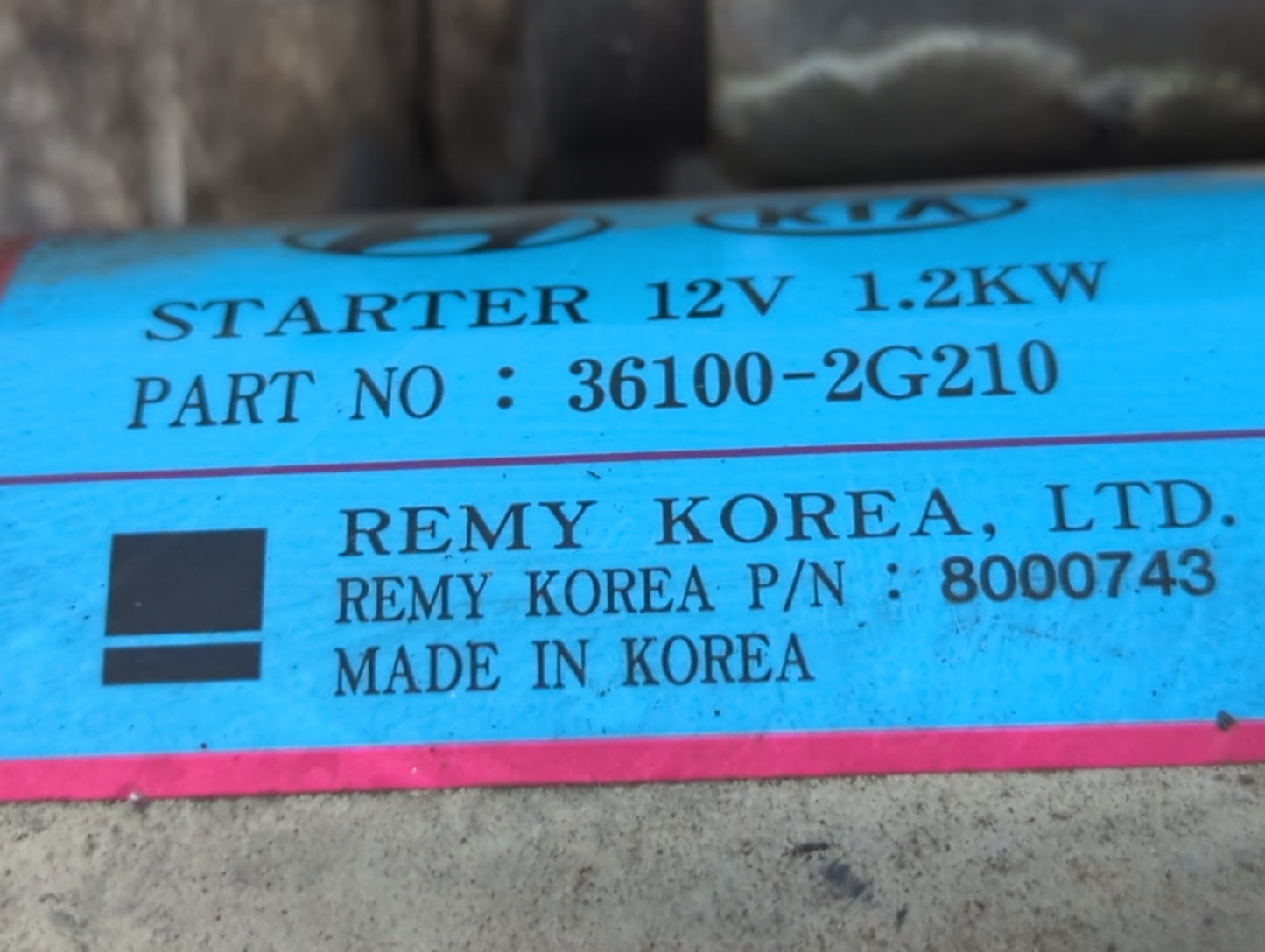2016-2020 Kia Optima Car Starter Motor Solenoid OEM P/N:36100-2G210 Fits OEM Used Auto Parts - Oemusedautoparts1.com