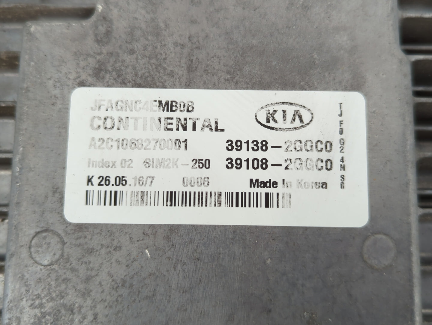 2016-2018 Kia Optima PCM Engine Control Computer ECU ECM PCU OEM P/N:39108-2GGD0 39138-2GGD0, 39108-2GGD5 Fits Fits 2016 201