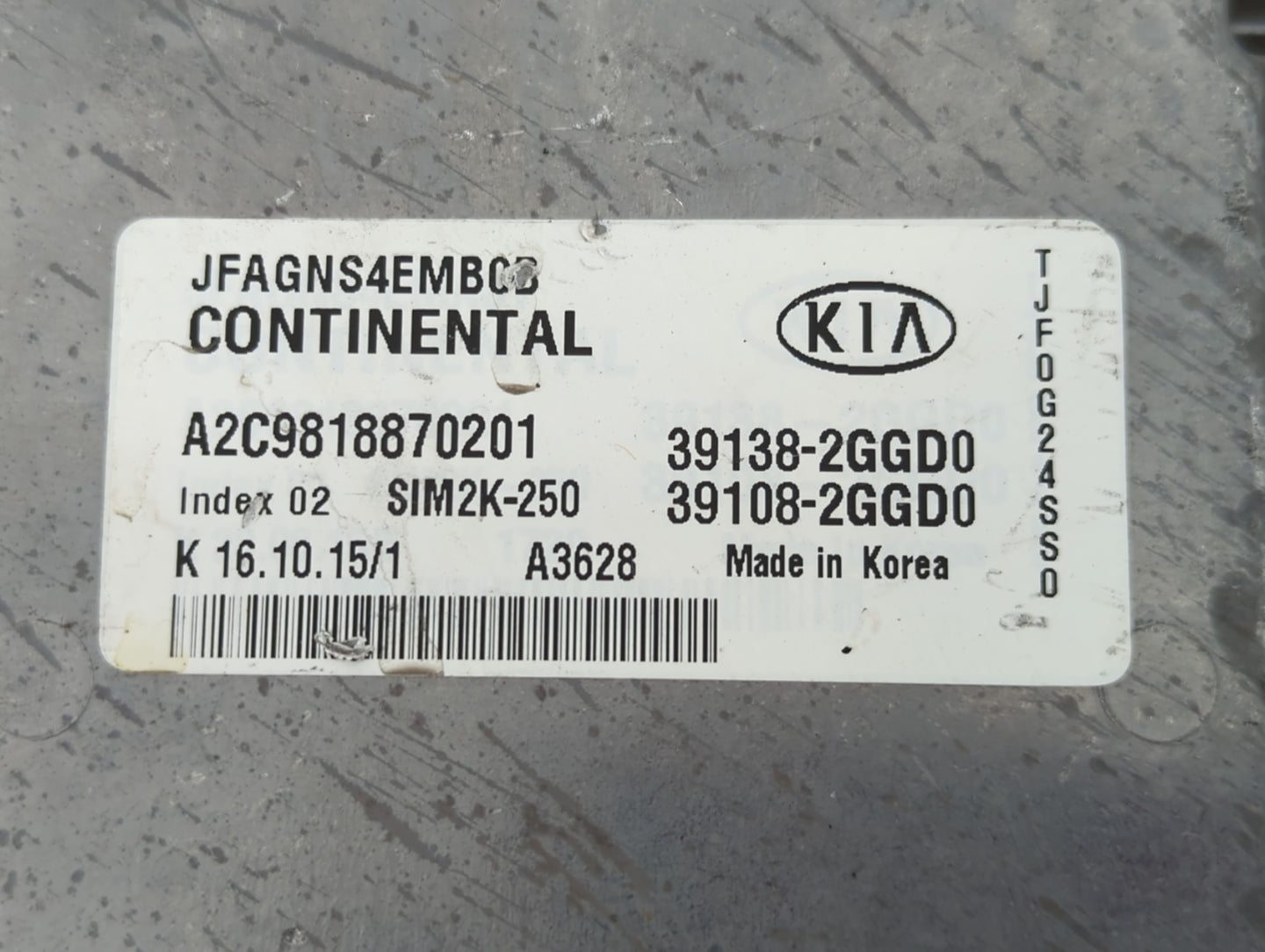 2016-2018 Kia Optima PCM Engine Control Computer ECU ECM PCU OEM P/N:39108-2GGD0 39138-2GGD0, 39108-2GGD5 Fits Fits 2016 201