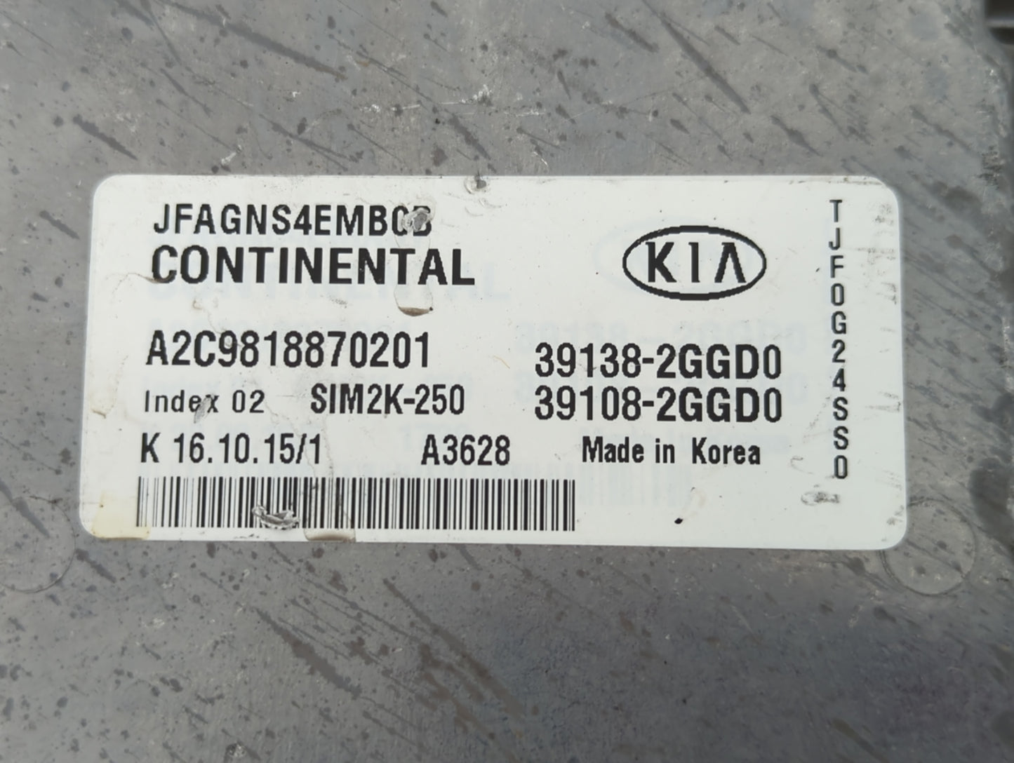 2016-2018 Kia Optima PCM Engine Control Computer ECU ECM PCU OEM P/N:39108-2GGD0 39138-2GGD0, 39108-2GGD5 Fits Fits 2016 201