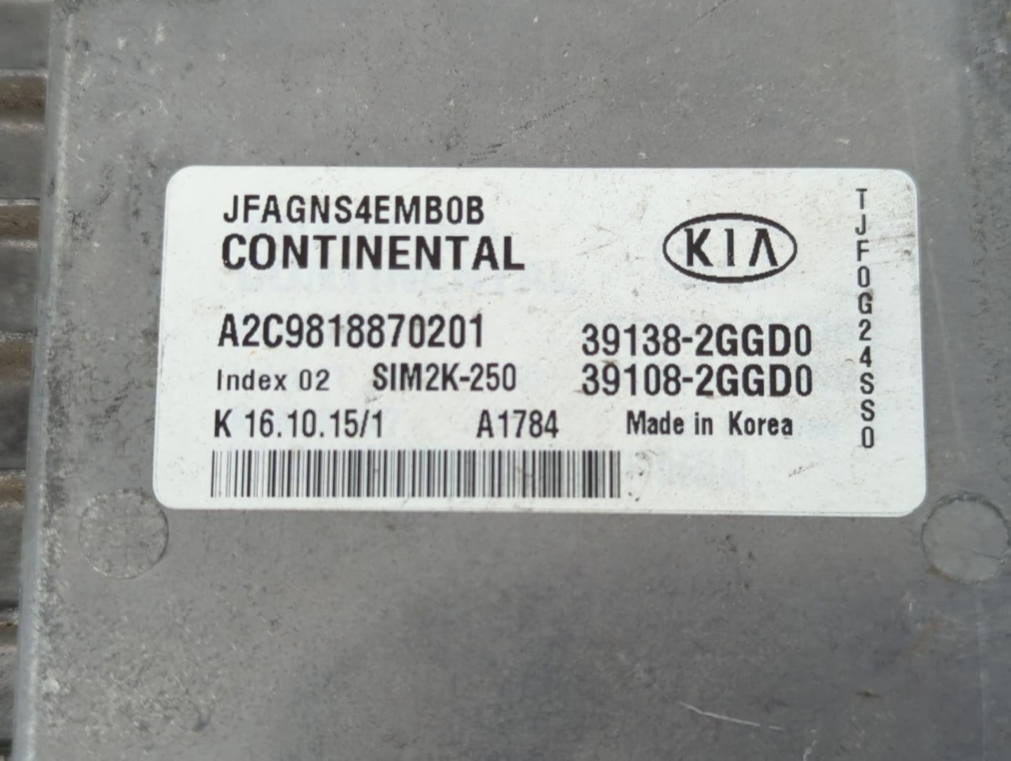 2016-2018 Kia Optima PCM Engine Control Computer ECU ECM PCU OEM P/N:39138-2GGD0 Fits Fits 2016 2017 2018 OEM Used Auto Part