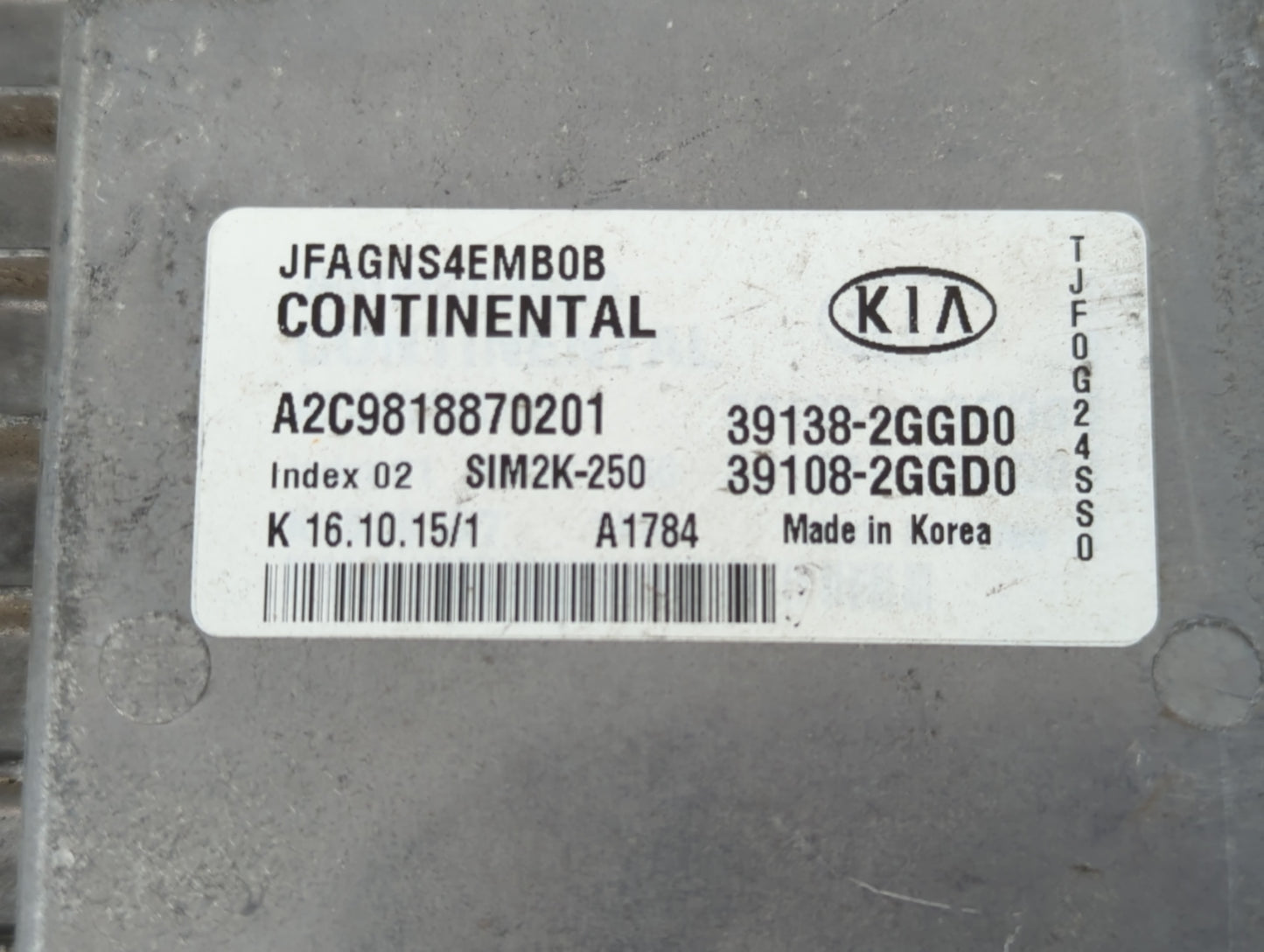 2016-2018 Kia Optima PCM Engine Control Computer ECU ECM PCU OEM P/N:39138-2GGD0 Fits Fits 2016 2017 2018 OEM Used Auto Part