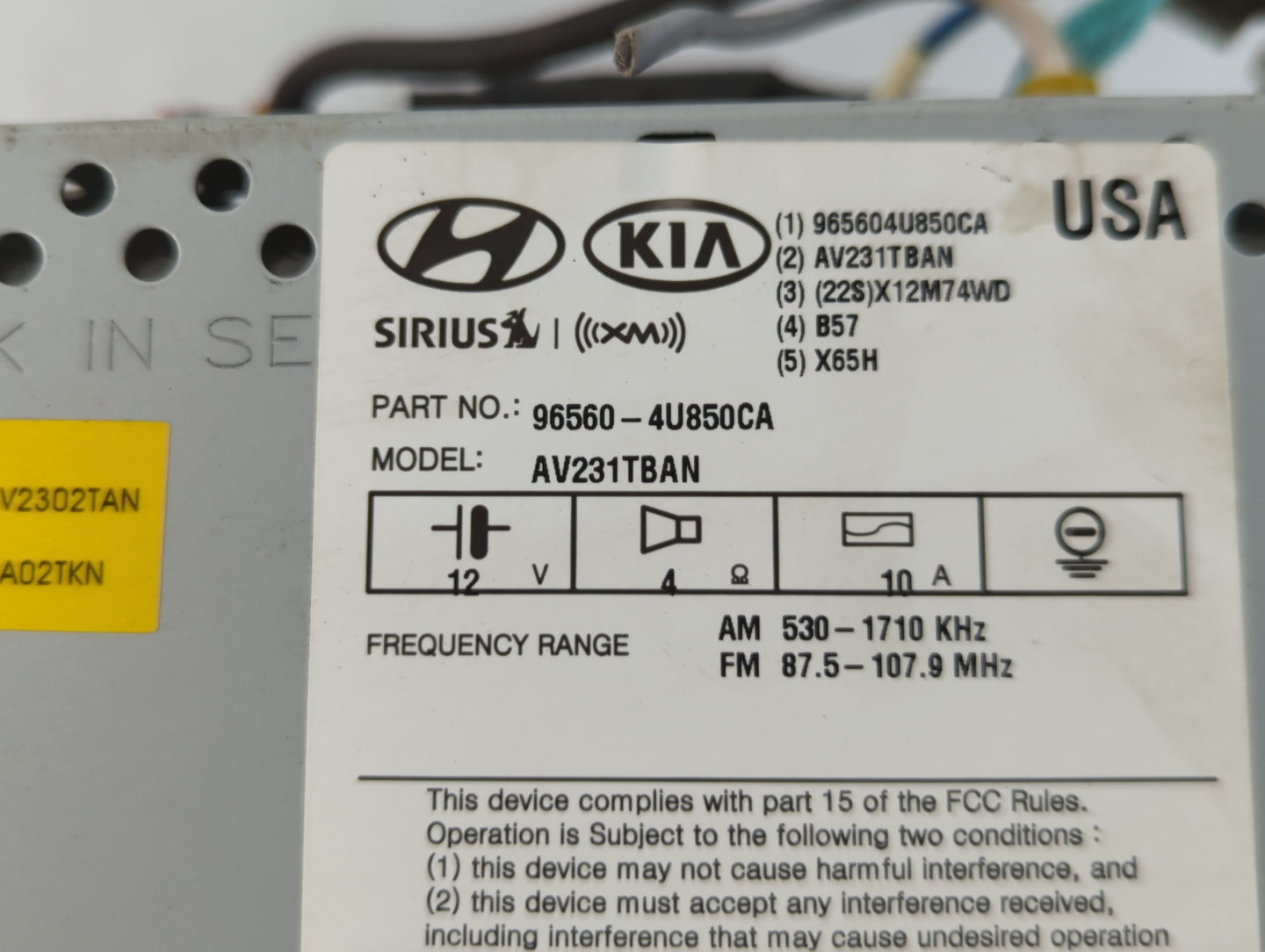 2014-2016 Kia Optima Radio AM FM Cd Player Receiver Replacement P/N:96560-4U850CA Fits Fits 2014 2015 2016 OEM Used Auto Par