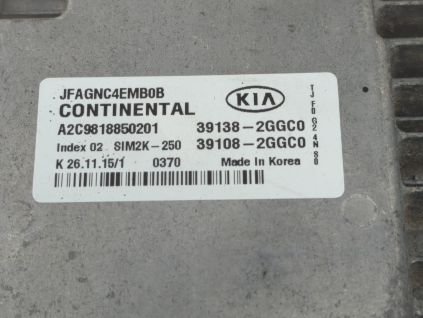 2016-2018 Kia Optima PCM Engine Control Computer ECU ECM PCU OEM Fits Fits 2016 2017 2018 OEM Used Auto Parts - Oemusedautop