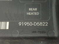 2016-2019 Kia Optima Fusebox Fuse Box Panel Relay Module P/N:91950-D5822 Fits Fits 2016 2017 2018 2019 OEM Used Auto Parts -