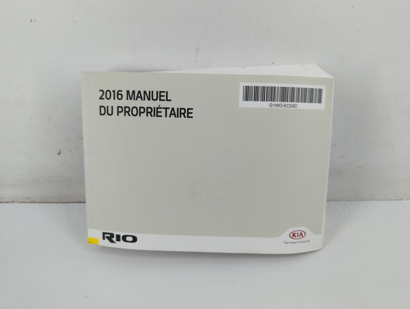 2016 Kia Rio Owners Manual Book Guide P/N:G1WO-EC53C OEM Used Auto Parts - Oemusedautoparts1.com