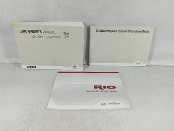 2016 Kia Rio Owners Manual Book Guide P/N:G1WO-EU59G OEM Used Auto Parts - Oemusedautoparts1.com