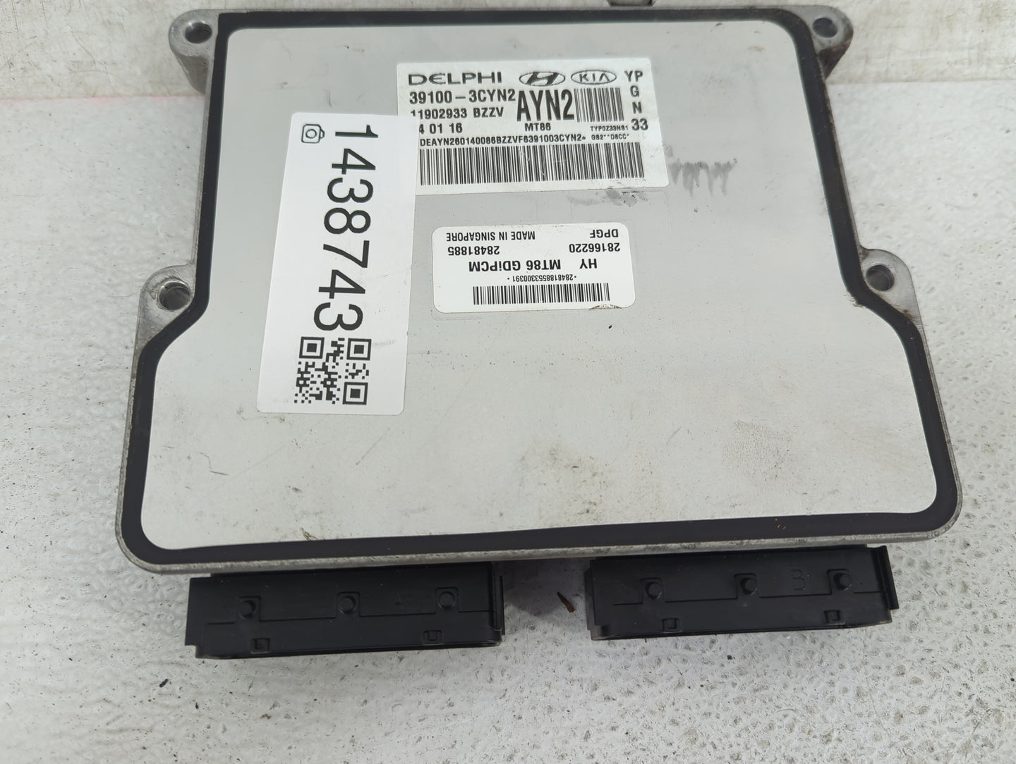 2016 Kia Sedona PCM Engine Control Computer ECU ECM PCU OEM P/N:39100-3CYN2 MT86 GDIPCM, 28166Z20, 28481885 Fits OEM Used Au